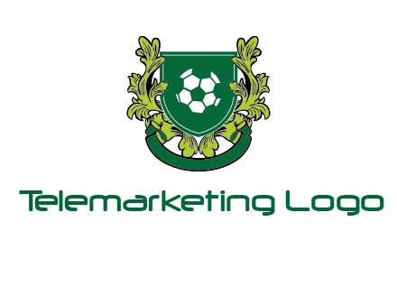 green leaf and football shield logo