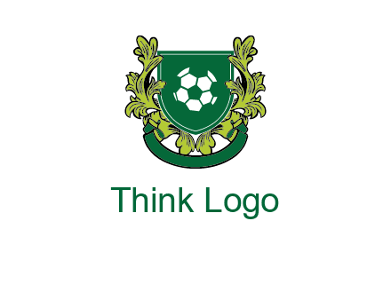 green leaf and football shield logo
