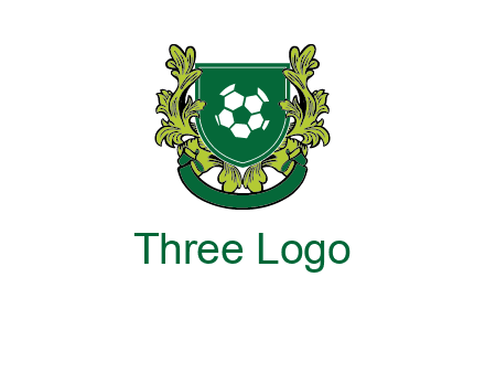 green leaf and football shield logo