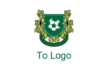green leaf and football shield logo