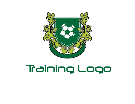 green leaf and football shield logo