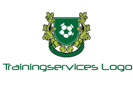 green leaf and football shield logo