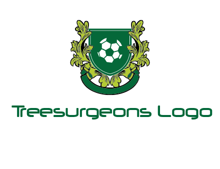 green leaf and football shield logo