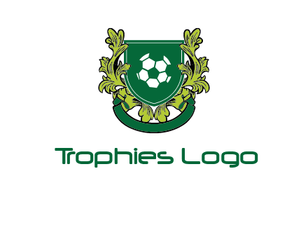 green leaf and football shield logo
