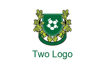 green leaf and football shield logo