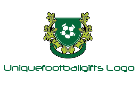 green leaf and football shield logo