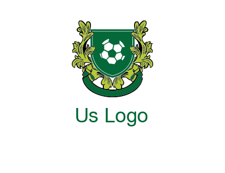 green leaf and football shield logo