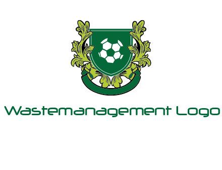 green leaf and football shield logo