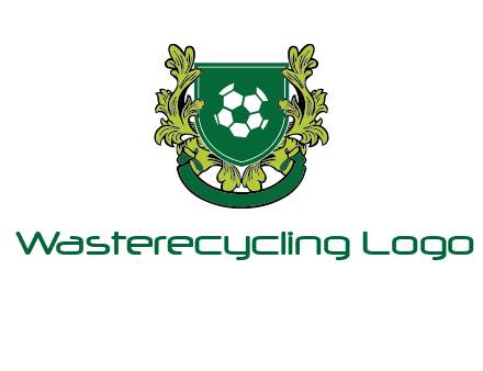 green leaf and football shield logo