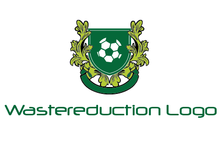 green leaf and football shield logo