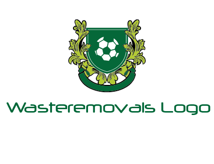 green leaf and football shield logo