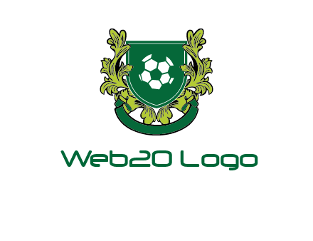 green leaf and football shield logo