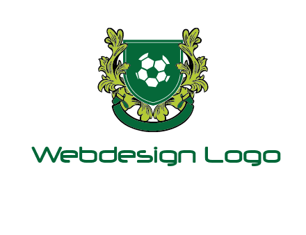green leaf and football shield logo