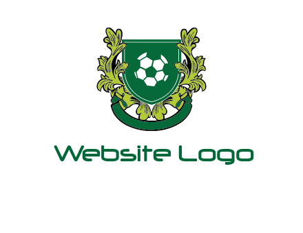 green leaf and football shield logo