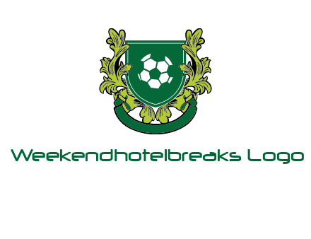 green leaf and football shield logo