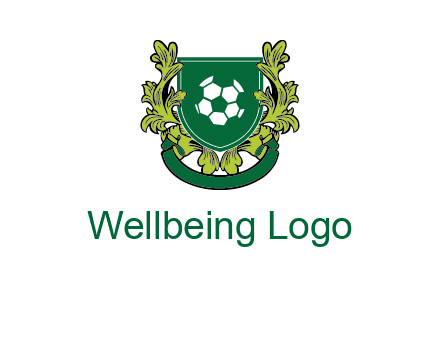green leaf and football shield logo