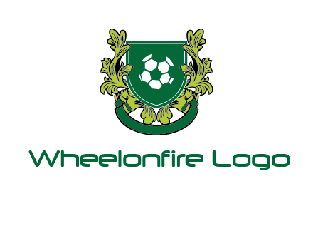 green leaf and football shield logo