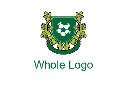 green leaf and football shield logo