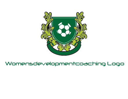 green leaf and football shield logo
