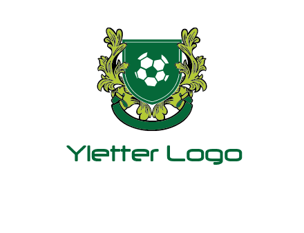 green leaf and football shield logo