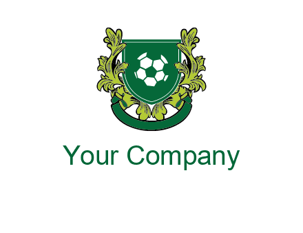 green leaf and football shield logo