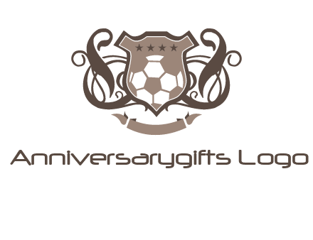shield design with football swoosh logo