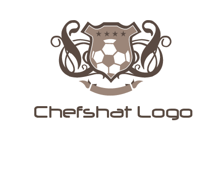shield design with football swoosh logo