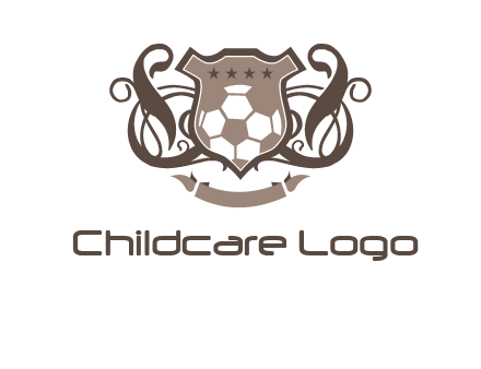 shield design with football swoosh logo