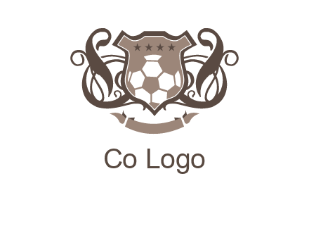 shield design with football swoosh logo
