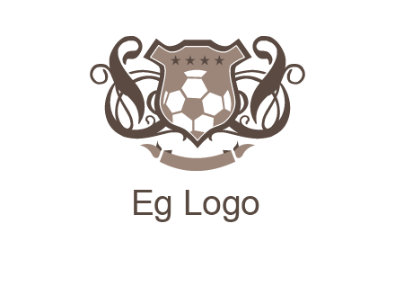 shield design with football swoosh logo