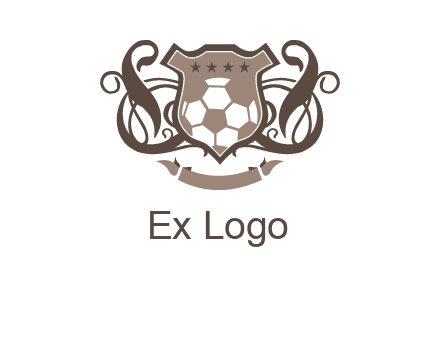 shield design with football swoosh logo