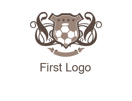 shield design with football swoosh logo