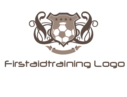shield design with football swoosh logo