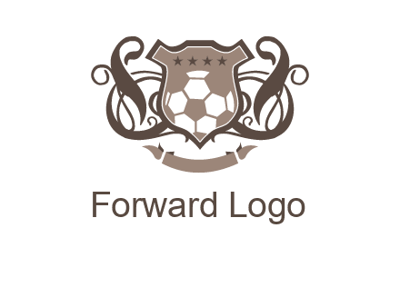 shield design with football swoosh logo