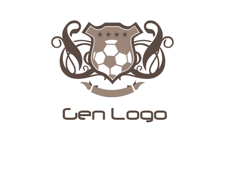 shield design with football swoosh logo