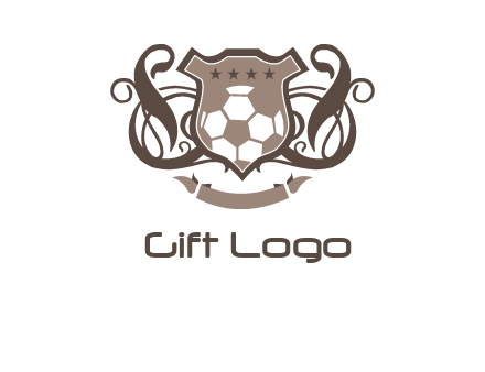 shield design with football swoosh logo