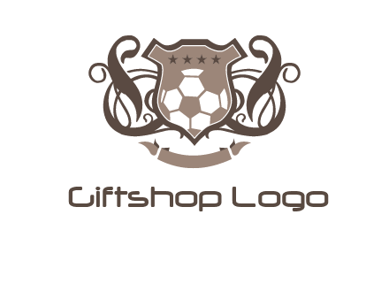 shield design with football swoosh logo