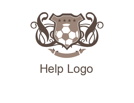 shield design with football swoosh logo
