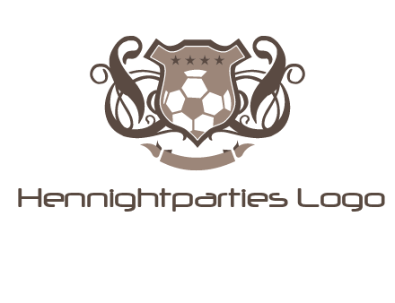 shield design with football swoosh logo