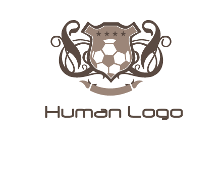 shield design with football swoosh logo