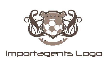 shield design with football swoosh logo