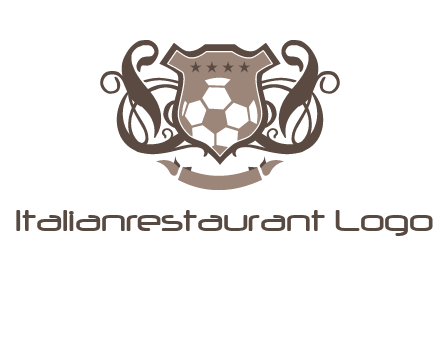 shield design with football swoosh logo