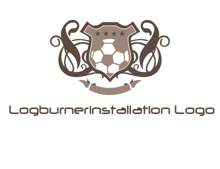 shield design with football swoosh logo