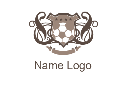 shield design with football swoosh logo