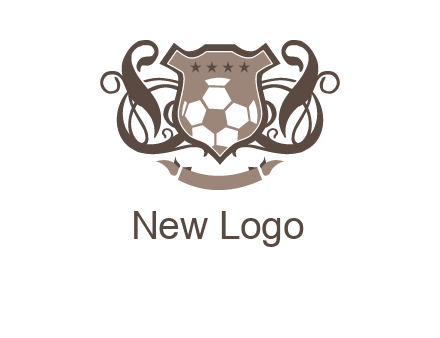 shield design with football swoosh logo