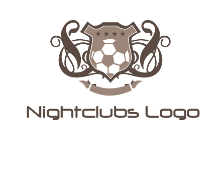 shield design with football swoosh logo
