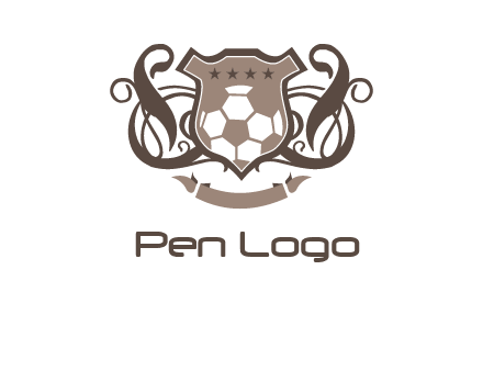 shield design with football swoosh logo