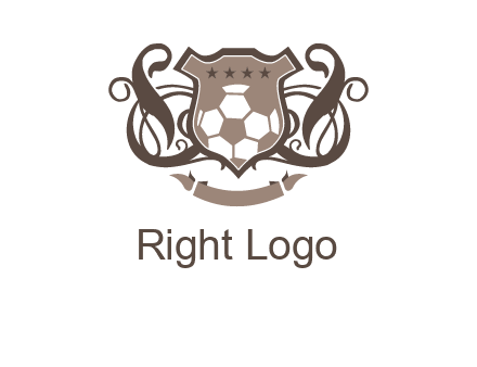 shield design with football swoosh logo