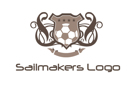 shield design with football swoosh logo