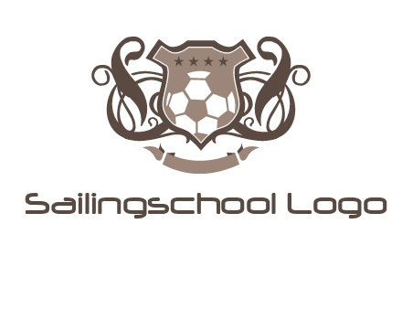 shield design with football swoosh logo